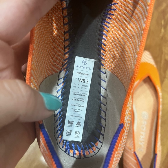NWOT Rothys orange pointed toe flats - Picture 4 of 5